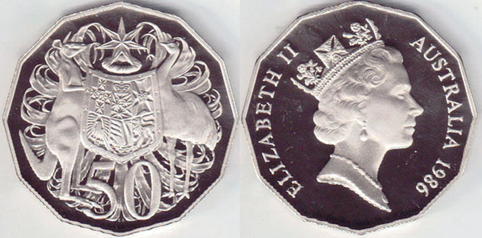 1986 Australia 50 Cents (CoA-Proof) mint set only A003330